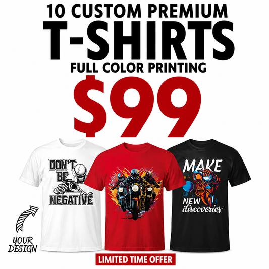 10 Custom Printed Tees