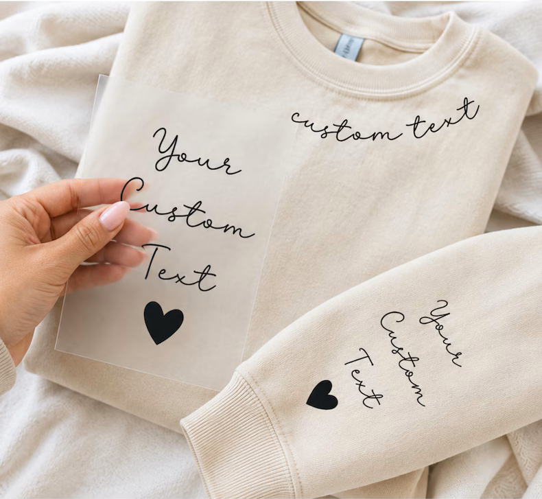 Script Personalized Message on Crew Neck